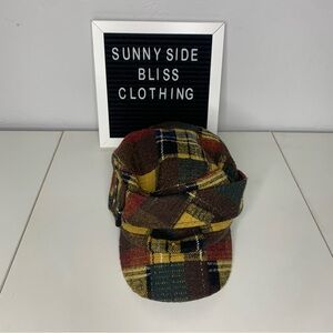 Plaid Multicolored Newsboy Retro Cap W/ Two Buttons